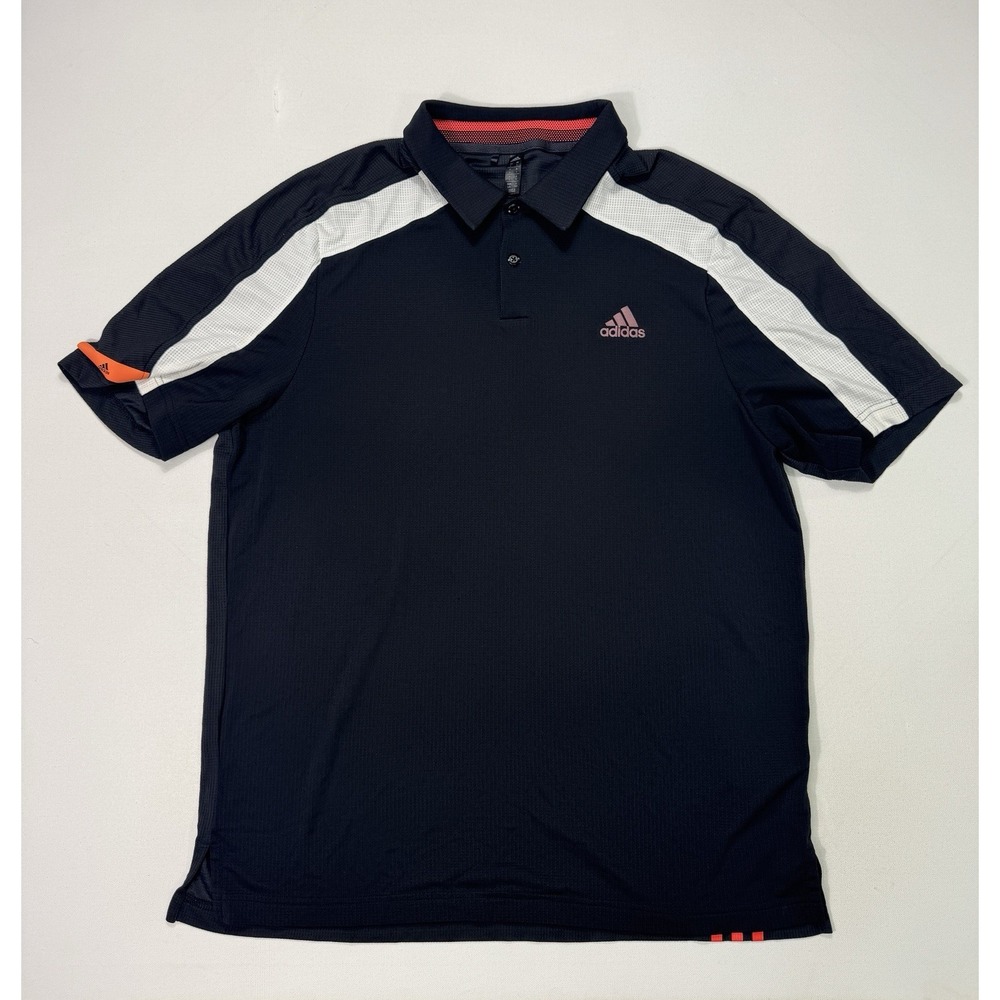 Adidas Heat RDY Polo Shirt Mens Large Black Performance Golf Athleisure GL0470